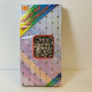 Vintage Beistle Metallic Ball Bead Curtain Silver NEW 10 Strands Y2K Disco Vibes